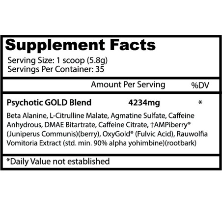 Insane Labz Psychotic Gold Kosttillskott | Kosttillskott4muscle
