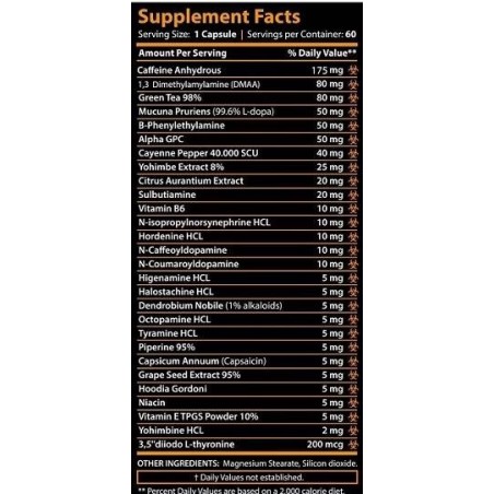 Hazard Core Acid Melt 60caps | Supplements4muscle