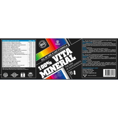 Swedish Supplements 100% Vitamineral 60kapslar Kosttillskott