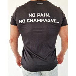 Unique T-shirts with supplements4muscle logo "NO PAIN NO CHAMPAGNE"