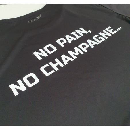 Unique T-shirts with supplements4muscle logo "NO PAIN NO CHAMPAGNE"