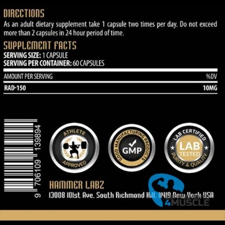Hammer Labz RAD-150 60 caps Integratori | Supplements4muscle