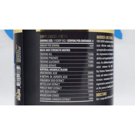 Hammer Labz Crea Max 280 g Nahrungsergänzungsmittel | Supplements4muscle