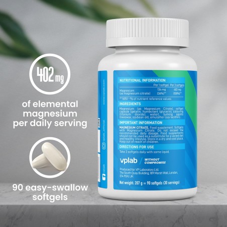 VPLAB Magnesium Citrate 90 softgels Kosttillskott | S4M