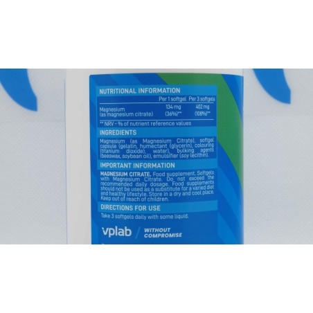 VPLAB Magnesium Citrat 90 softgels Nahrungsergänzungsmittel | S4M