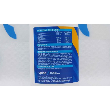VPLAB Fish Oil 120 softgels Supplement | Supplements4muscle
