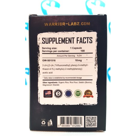 Warrior Labz Cardarine 100 cápsulas Suplementos | S4M
