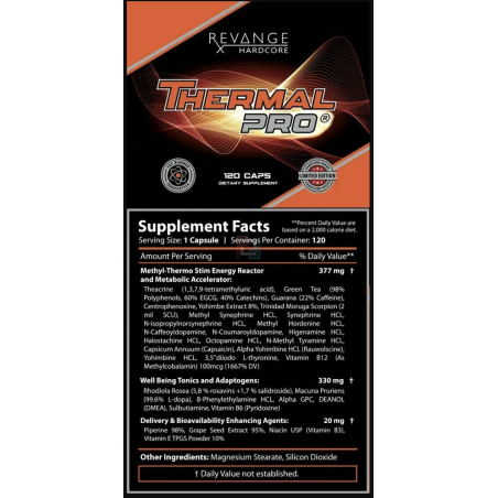 Revange Nutrition Thermal Pro Hardcore 120 caps