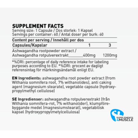 Zweedse Supplementen Ashwagandha 60 capsules