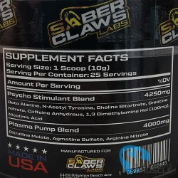 Saber Claws Labs Riddick 250g Supplements | S4M